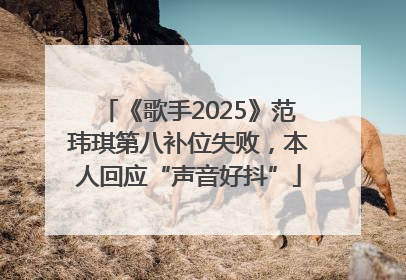 《歌手2025》范玮琪第八补位失败，本人回应“声音好抖”