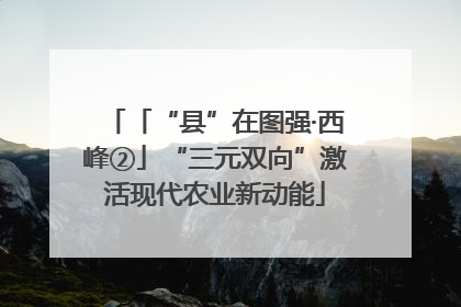 「“县”在图强·西峰②」“三元双向”激活现代农业新动能