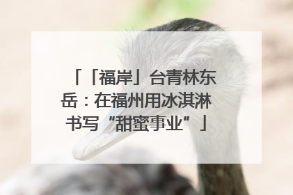 「福岸」台青林东岳：在福州用冰淇淋书写“甜蜜事业”