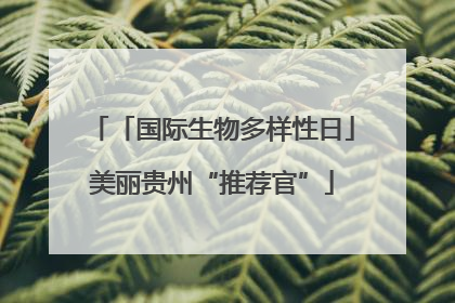 「国际生物多样性日」美丽贵州“推荐官”
