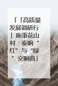 「高质量发展调研行」施秉花山村：奏响“红”与“绿”交响曲