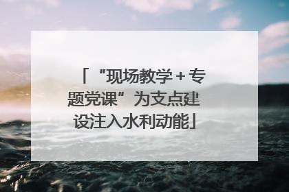 “现场教学＋专题党课”为支点建设注入水利动能