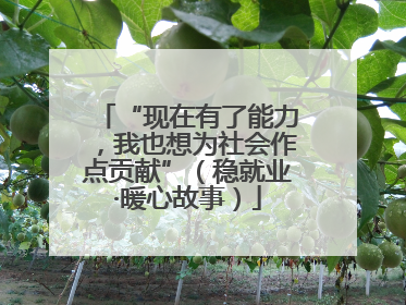 “现在有了能力，我也想为社会作点贡献”（稳就业·暖心故事）