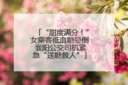 “甜度满分！”女乘客低血糖晕倒 襄阳公交司机紧急“送糖救人”