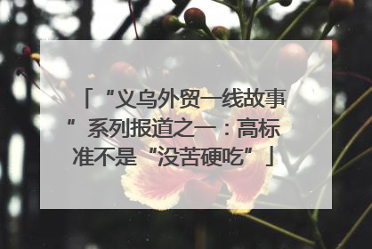 “义乌外贸一线故事”系列报道之一：高标准不是“没苦硬吃”
