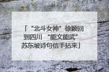 “北斗女神”徐颖回到四川 “能文能武”苏东坡诗句信手拈来