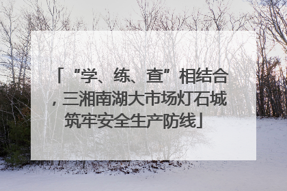 “学、练、查”相结合，三湘南湖大市场灯石城筑牢安全生产防线