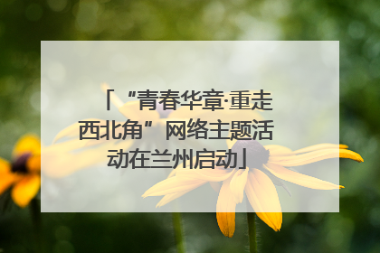 “青春华章·重走西北角”网络主题活动在兰州启动
