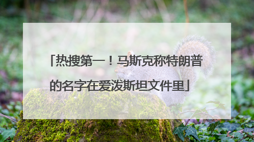 热搜第一！马斯克称特朗普的名字在爱泼斯坦文件里