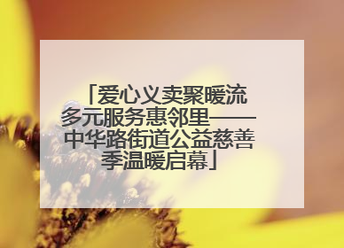 爱心义卖聚暖流 多元服务惠邻里——中华路街道公益慈善季温暖启幕