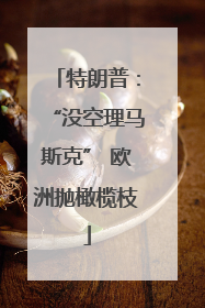 特朗普：“没空理马斯克” 欧洲抛橄榄枝