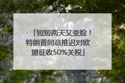 短短两天又变脸！特朗普同意推迟对欧盟征收50%关税