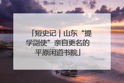 短史记｜山东“提学副使”亲自更名的平原闲道书院