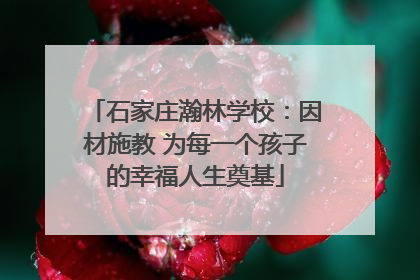石家庄瀚林学校：因材施教 为每一个孩子的幸福人生奠基