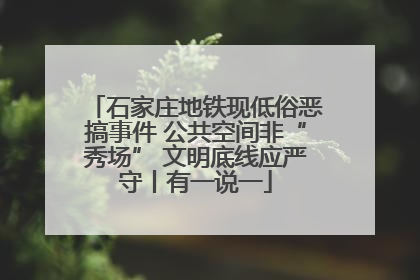 石家庄地铁现低俗恶搞事件 公共空间非“秀场” 文明底线应严守丨有一说一