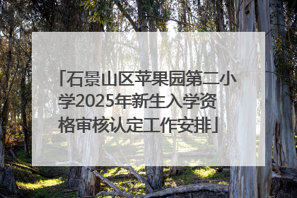 石景山区苹果园第二小学2025年新生入学资格审核认定工作安排