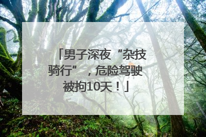 男子深夜“杂技骑行”，危险驾驶被拘10天！