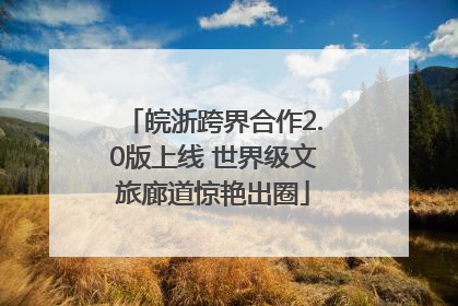 皖浙跨界合作2.0版上线 世界级文旅廊道惊艳出圈