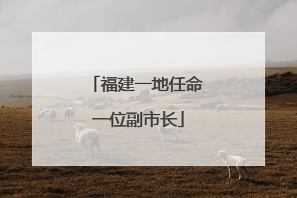 福建一地任命一位副市长