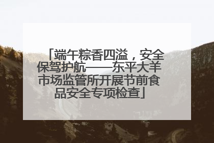 端午粽香四溢，安全保驾护航——东平大羊市场监管所开展节前食品安全专项检查