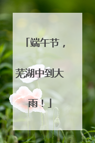 端午节，芜湖中到大雨！