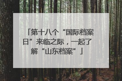 第十八个“国际档案日”来临之际，一起了解“山东档案”