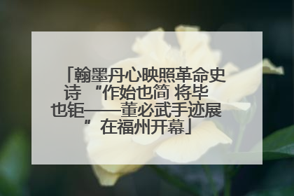 翰墨丹心映照革命史诗 “作始也简 将毕也钜——董必武手迹展”在福州开幕