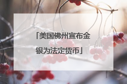 美国佛州宣布金银为法定货币