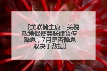 美联储主席：关税政策促使美联储暂停降息，7月是否降息取决于数据