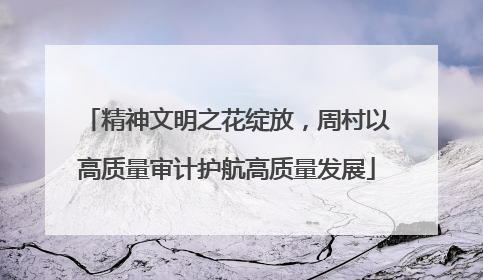 精神文明之花绽放，周村以高质量审计护航高质量发展
