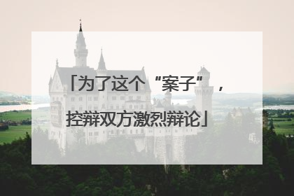 为了这个“案子”，控辩双方激烈辩论