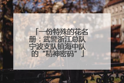 一份特殊的花名册：武警浙江总队宁波支队镇海中队的“精神密码”