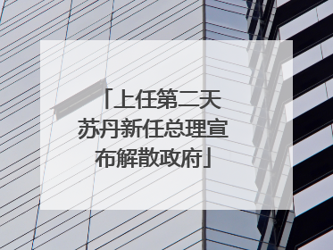 上任第二天 苏丹新任总理宣布解散政府