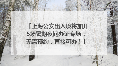 上海公安出入境将加开5场暑期夜间办证专场：无需预约，直接可办！