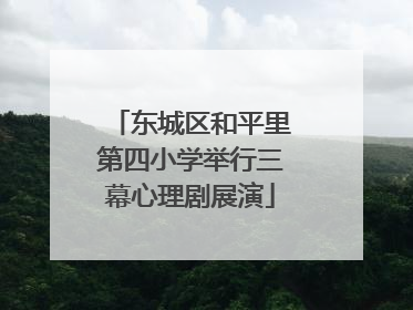 东城区和平里第四小学举行三幕心理剧展演