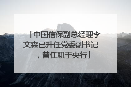中国信保副总经理李文森已升任党委副书记，曾任职于央行