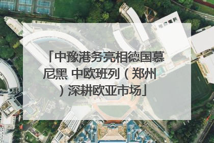 中豫港务亮相德国慕尼黑 中欧班列（郑州）深耕欧亚市场