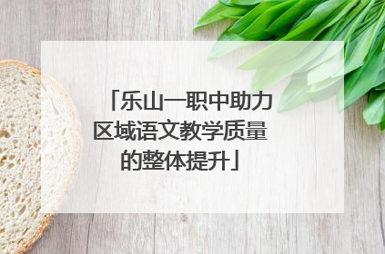 乐山一职中助力区域语文教学质量的整体提升