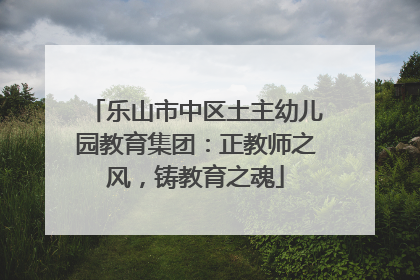 乐山市中区土主幼儿园教育集团：正教师之风，铸教育之魂