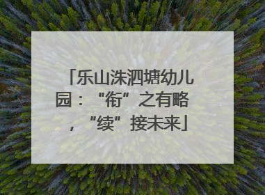乐山洙泗塘幼儿园：“衔”之有略，“续”接未来
