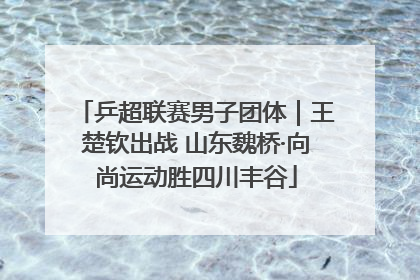 乒超联赛男子团体｜王楚钦出战 山东魏桥·向尚运动胜四川丰谷