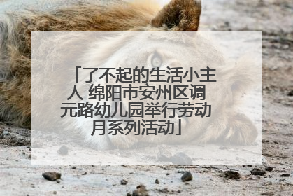了不起的生活小主人 绵阳市安州区调元路幼儿园举行劳动月系列活动