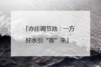 亦庄调节池：一方好水引“客”来