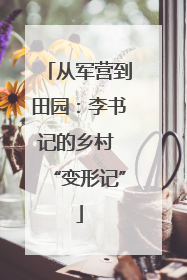从军营到田园：李书记的乡村 “变形记”
