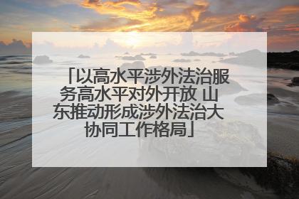 以高水平涉外法治服务高水平对外开放 山东推动形成涉外法治大协同工作格局
