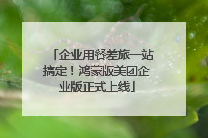 企业用餐差旅一站搞定！鸿蒙版美团企业版正式上线