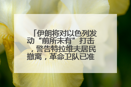 伊朗将对以色列发动“前所未有”打击，警告特拉维夫居民撤离，革命卫队已准备长期全面战争