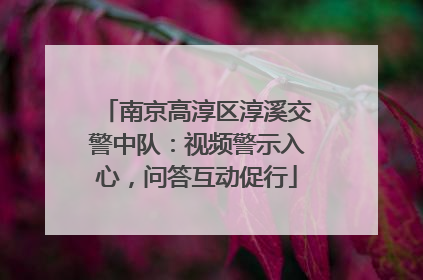 南京高淳区淳溪交警中队：视频警示入心，问答互动促行