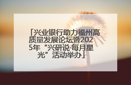 兴业银行助力福州高质量发展论坛暨2025年“兴研说·每月星光”活动举办