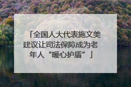 全国人大代表施文美建议让司法保障成为老年人“暖心护盾”